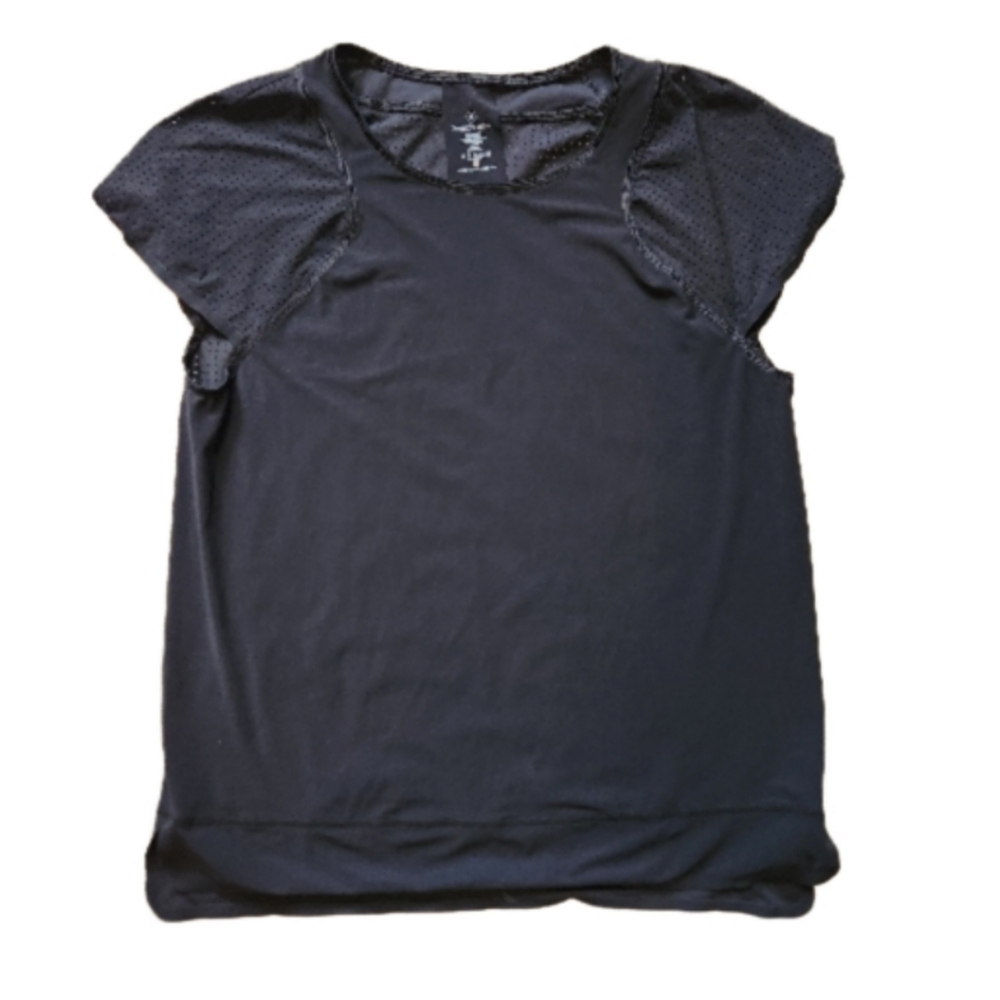 Sweaty Betty Perforated Cap Sleeve Active Top - Black - Size Small